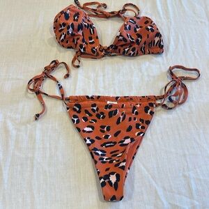 B1529 NWT FABLECTICS triangle bikini set ANIMAL PRINT plan for your vacation!